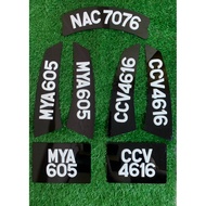 ‼️MURAH‼️ Nombor Plate Motor Plastik Bulat / Telur Papan Depan untuk Mudgard Ex5 Standard ukuran Jpj