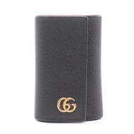 【二手】Gucci GG Marmont 六鑰匙包 435305 黑色皮革 GG Marmont 六鑰匙包 女士二手 B