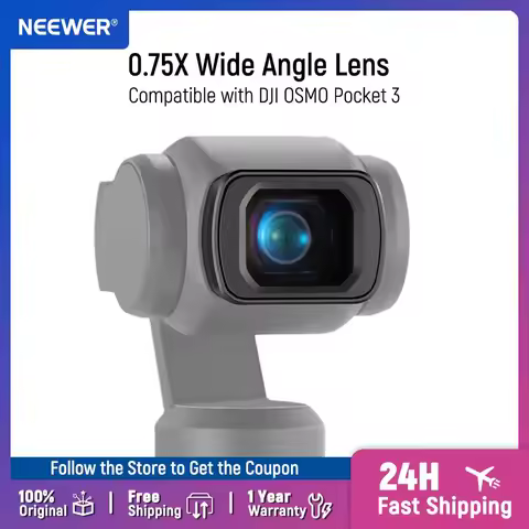 NEEWER 0.75X Wide Angle Lens Compatible with DJI OSMO Pocket 3 Creator Combo Accessories Magnetic Co
