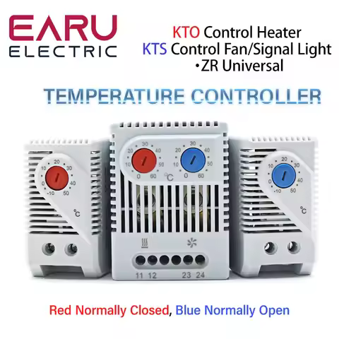 DIN Rail Cabinet Temperature Controller Industrial Thermostat KTO011 KTS011 0 to 60 Degree Centigrad