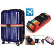 Luggage Belt with Safety Lock 3digit Lugagge Strap Rainbow Color