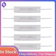 5 Pcs 10W Watt 100 Ohm 5%  Wirewound Cement Resistors