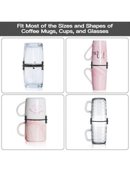 6 Packs Cup Stacking Organizer Rack, Coffee Cup Storage And Space Saving Cup Stackable Shelf For Kit