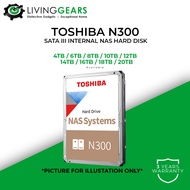 Toshiba N300 Series Internal Hard Disk SATA 3.5 Inch Sata III 6.0Gbit/s 7,200 RPM HDD (4TB-20TB)
