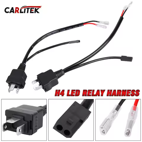 H4 9003 Socket Relay Harness For LED Car Lamps Bi LED Projector Lens H4 Connector Wire Cable Adapter