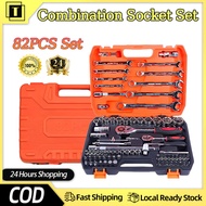 82/46Pcs Combination Tool kit Spanar Box Tool Set Heavy Duty Rachet Wrench Set Combination Socket Se