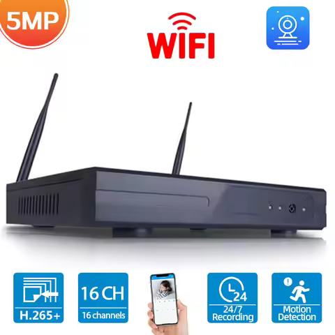 16CH H.265 5MP Wireless NVR Recorder Wifi CCTV Camera System P2P IP Camera Network Video Recorder NV