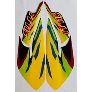 HIJAU Yamaha Trail YT115 Tank Sticker only striping List /YT 115 Green/ORANGE sticker motor