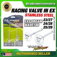 EX5 DREAM / WAVE100 RACING VALVE SET 23/27 24/28 25/29 TAIKOM RACING STAINLESS STEEL DREAM RACING VA