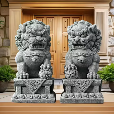 sandstone Kirin mascot sculptures and figurines Chinese characteristic animals Home Room Office Weal