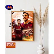 Wall decoration paulo dybala/ wall decoration as roma/poster wood as roma/walldecor