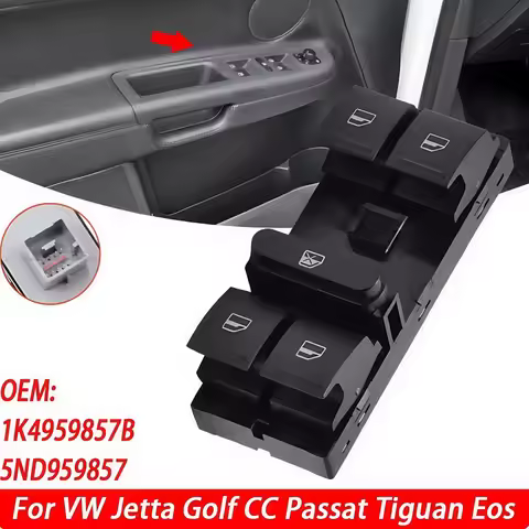New Master Power Window Switch For Volkswagen CC Jetta Golf Passat Tiguan Skoda Fabia 1K4959857B 1K4