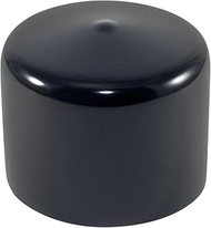 Caplugs 99390248 Plastic Round Cap VC-3000-24, Vinyl, Cap ID 3.000" Length 1.500", Black (Pack of 10