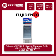 Fujidenzo SUF 100 A 10 cu. ft. Showcase Chiller with Freezer Top, Key Lock
