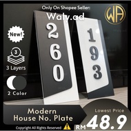 [New] 3 Layers Premium Nombor Plat Rumah 3D Modern Vertical House Number Plate Acrylic Sign No Alama