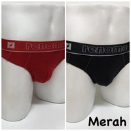 HITAM MERAH PRIA Men's Underwear / Renoma Soft Touch Mini Brief 612 - Men's Underwear 2In1 - Red Black, S