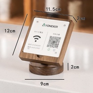 ป้ายแสดงไม้เนื้อแข็งรหัสมิติโต๊ะชำระเงินแคชเชียร์โต๊ะแนวตั้ง QR Code ป้ายตั้งโต๊ะ ป้ายอะคริลิค ฐานไม