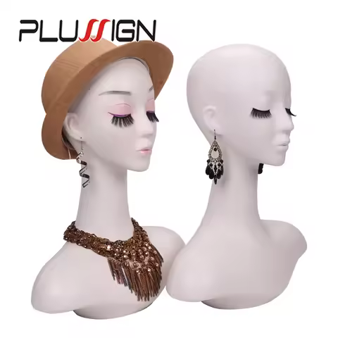 Stylish Pure White Mannequin Head With Shoulders For Wigs Display & Styling Wig Head Mannequin For B