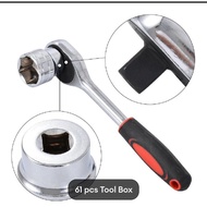 *Ready Stock* 61pcs Combination Socket Wrench Set Ratchet Spanner Tools Set Box Tool Set