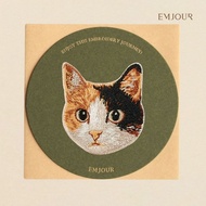 EMJOUR Embroidery Sticker Card-Sanhua Cat | Pet Souvenir Gift Card Bag Decoration Phone Case