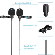 Boya By-M1Dm Dual Omni Lavalier Microphone Directional Clip-On Smartphone Camcorder Audio Pc