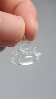 💟天然A貨翡翠Jadeite Jade
💟玻璃種佛公吊飾，高質起瑩起剛，做工精細，配南翡碎鑽18K扣頭