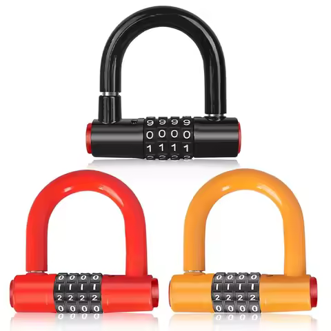 U-Shaped Password Lock 4-Digit Password Combination Lock Zinc Alloy Acid-Proof, Shear-Proof and Saw-