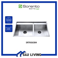 SORENTO SRTKS6304 Undermount Double Bowl Stainless Steel 304 Material  1.0mm Thick Handmade 86cm Nano Kitchen Sink