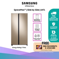 Samsung RS62R5006F8/SS, Side-by-side Refrigerator, 647L, 3 Ticks