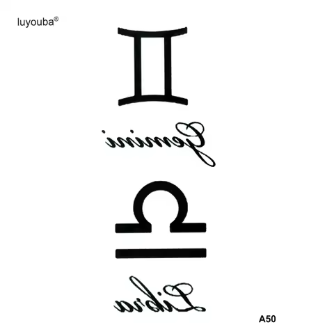 Gemini And Libra Waterproof Temporary Tattoo Sticker Henna Tatoo Body Sticker Fake Tattoo The Flash 