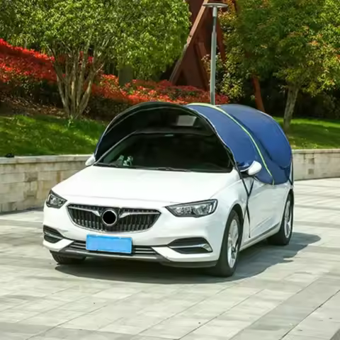 Car Roof Awning Outdoor Summer Insulated Carport Tarpaulin Convenient Folding Car Protection UV Sun 