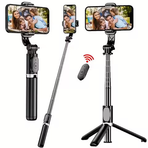 40 inch Retractable Selfie Stick Professional floor tripod for live streaming, with wireless remote,