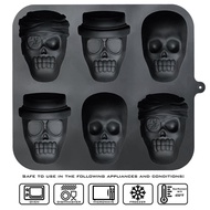 () Skull Cake Pan Silicone Skull Cakelet Mold Skull Pirate Cake Tin Baking Pan Halloween Cake Mold B