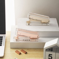 AT/🏮Transparent Acrylic Book Stapler Rose Gold Book Stapler Labor-Saving Large Heavy-Duty Thickened Large Nail for Stude