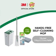 3M™ Scotch-Brite™ Hands-Free Mop with Compact Bucket, 1 pc/pack, For cleaning home floor easily &amp; handsfree