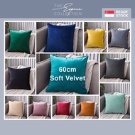 【RANNE】Big 60x60cm Cushion Cover 60cm Soft Velvet Colourful Decorative Sofa Throw Pillow Case