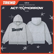 KPOP TXT Act Tomorrow Tour Zip-Up Hoodie - Unisex Fashionable Loose Print Sweatshirt