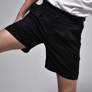 era-won กางเกงขาสั้น รุ่น Double belts Classic Shorts (V2) สี Black seven