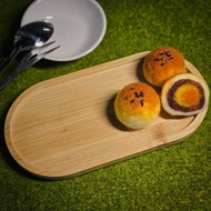 蛋黃酥杯墊、小托盤【含2.5顆蛋黃酥】-100%手工製作羊毛氈