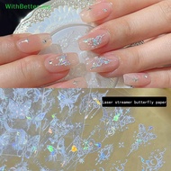 WithBetter Laser Dazzling Aurora Shape Paintings Nail Sticker Enhancement Adhesive Nail Decal Access