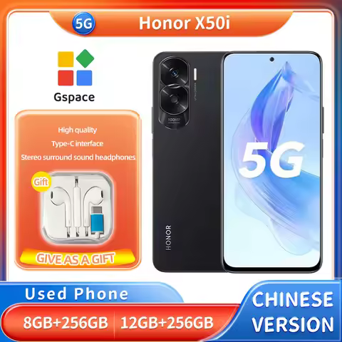 Honor X50i 5G 256GB ROM 6.7inch 2388x1080px TFT LCD(IPS) 90Hz Android 100MP 4500mAh OTG Used Phone