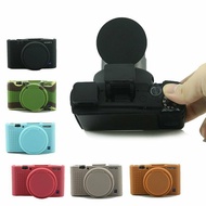 RX100เคสสำหรับ Sony กล้องแบบนิ่ม RX100 III IV VI ZV-E10 ZV1กระเป๋ามีที่ปิดป้องกันที่จับกล้องรูปตัวยูผิว