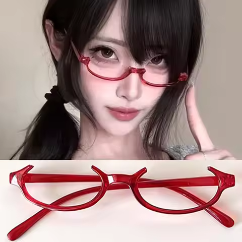 Anime Character Cosplay Kamishiro Rize Red Glasses Akemi Homura Role Play Half Frame Eyeglass Withou