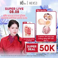 [SPD VHL x HEXZE] 3IN1 Cushion SPF50+ PA++++, Sunscreen Cushion with Concealer & Blush Free mud lips