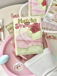 Holder Collect Book "Matcha Strawberry" - Collect Book 1 Ô Sheet PVC Có Nút Bấm Đựng Card Idol Card