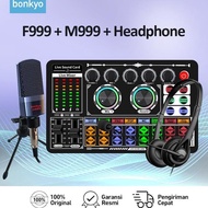 Bonkyo F999 +M999+earphone sound card microphone set, special live broadcast equipment for recording