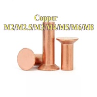 Copper Countersunk Head Rivets GB869 Percussion Type Flat Head Flat Cone Head Solid Rivets Copper D 