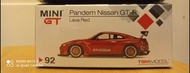 Mini GT 92 Pandem Nissan GT-R (R35) Lava Red GT Wing