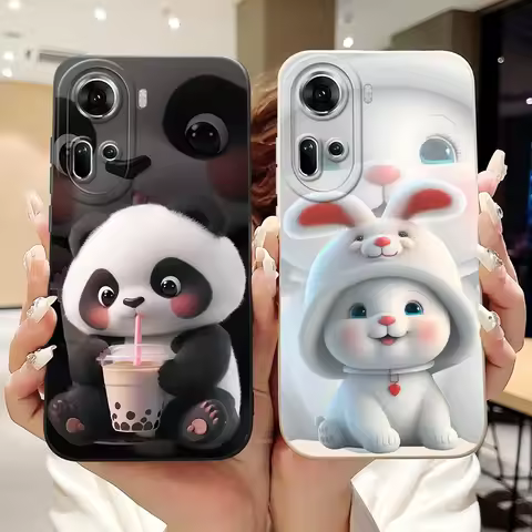 For Oppo Reno 11 5G Case Reno11 F CPH2603 Cute Panda Cartoon Cover Soft Silicone Phone Case For Oppo