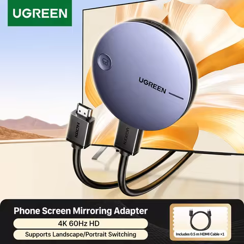 UGREEN Wireless Display Adapter, 4K@60Hz HDMI Screen Mirroring for iPhone TV/Monitor/Projector